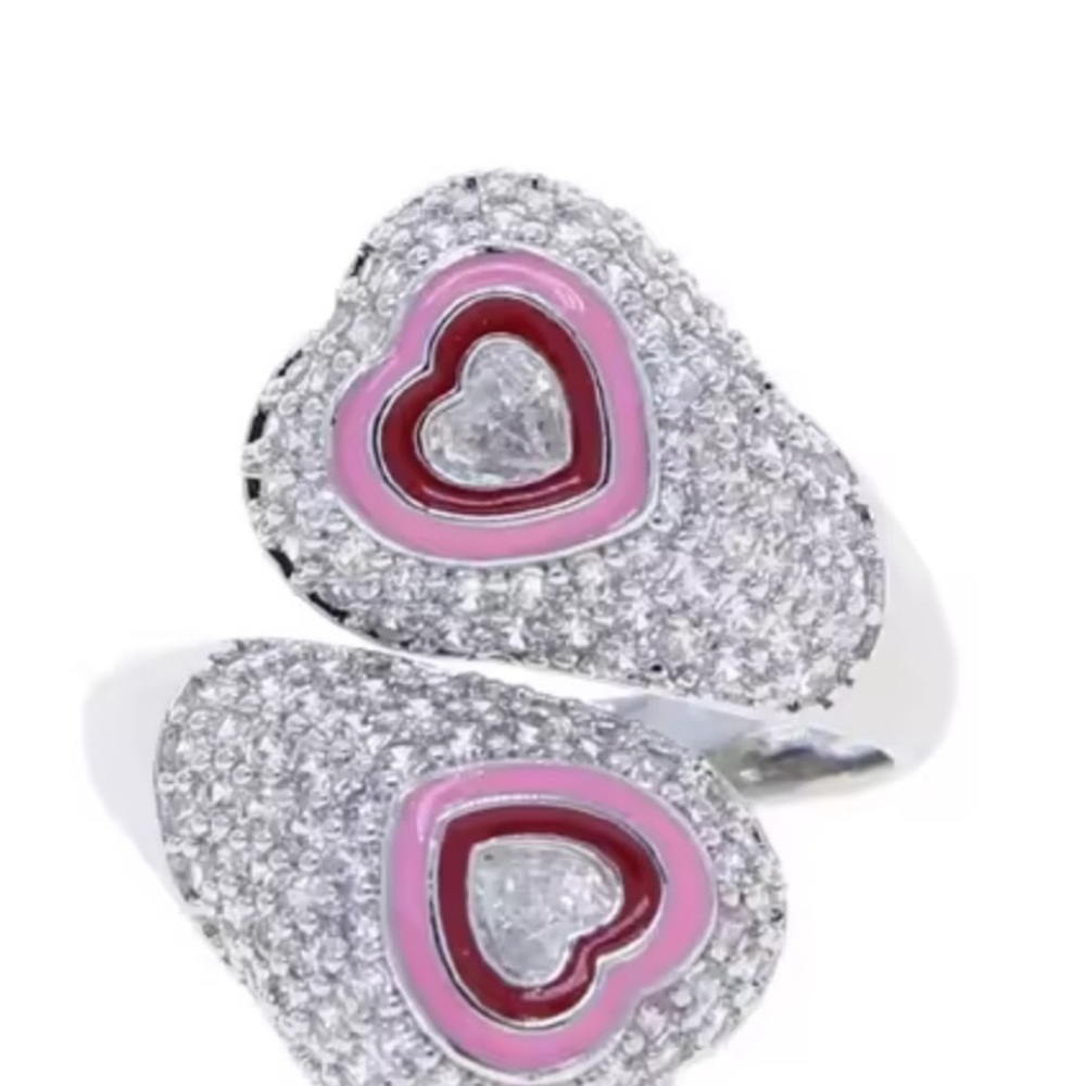 18k Gemini Heart Enamel Ring - Picture 7 of 11